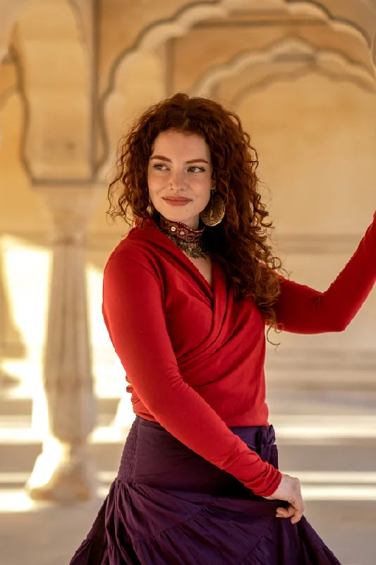 Plus-Size Women's Garments Iris Top Rood