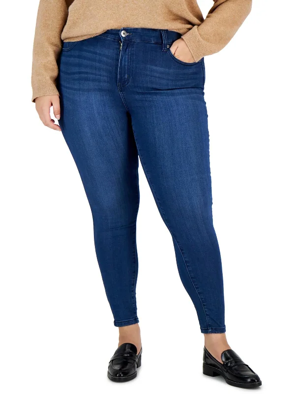 Women's Casual Garments Plus The Rider Womens High Rise Dark Wash Skinny Jeans