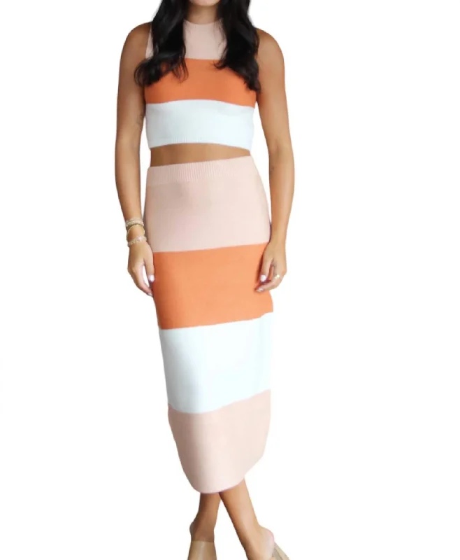 Women's Contemporary Apparel Color Block Skirt In Multicolor