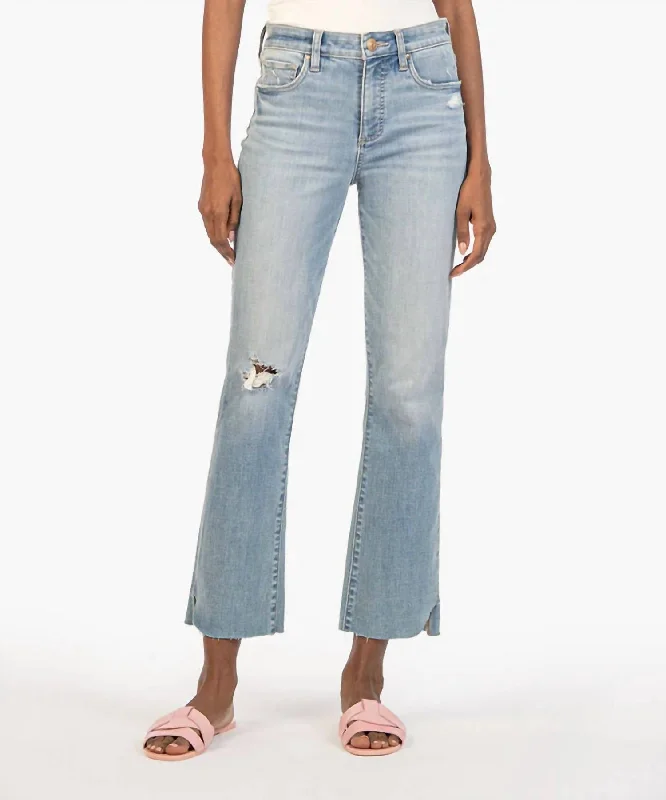 Stylish Women's Garments Kelsey High Rise Fab Ab Ankle Flare Jean In Early Wash