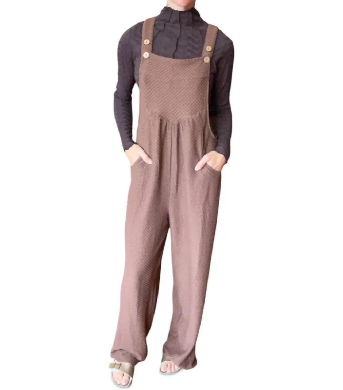 Vintage-Inspired Garments Emma Overalls In Chocolate
