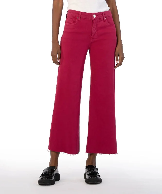 Women's Evening Garments Meg High Rise Fab Ab Wide Leg Jeans In Dragon Fruit