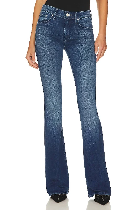 Women's Activewear Attire Down Low Weekender Heel Flare Jeans In High Tide