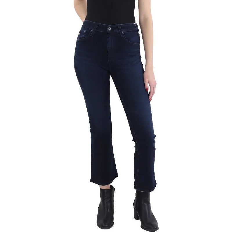 Women's Luxury Apparel Womens High Rise Cropped Bootcut Jeans