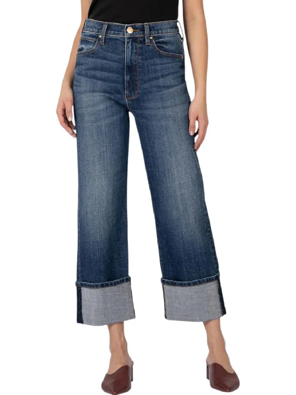 Vintage-Inspired Garments Sienna High Rise Roll Up Jeans In Blue