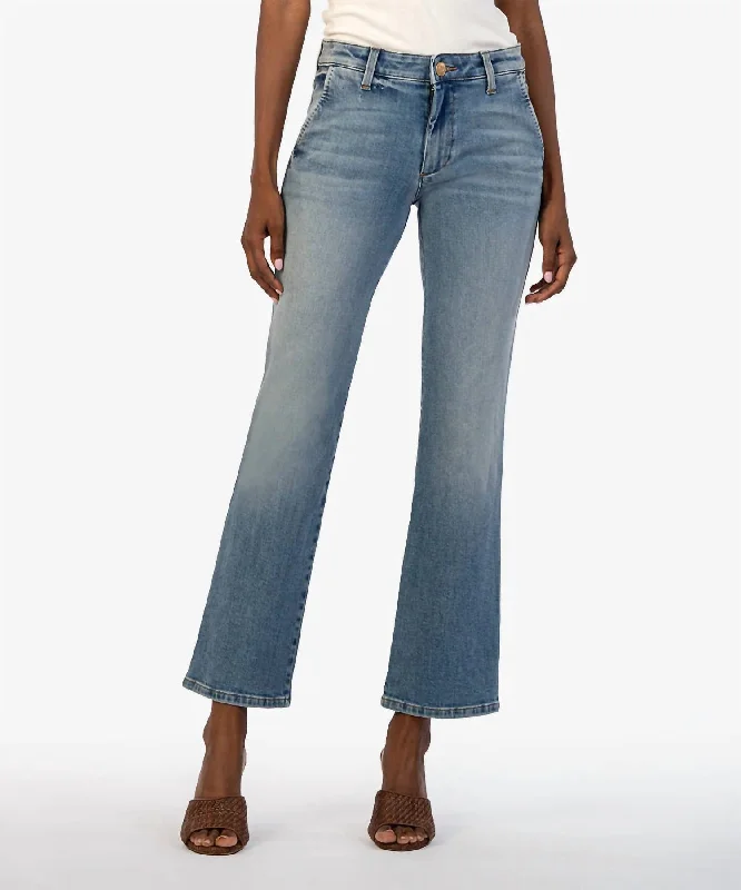 Women's Outdoor Activity Garments Kelsey Mid Rise Ankle Flare Jeans In Decreaed Wash