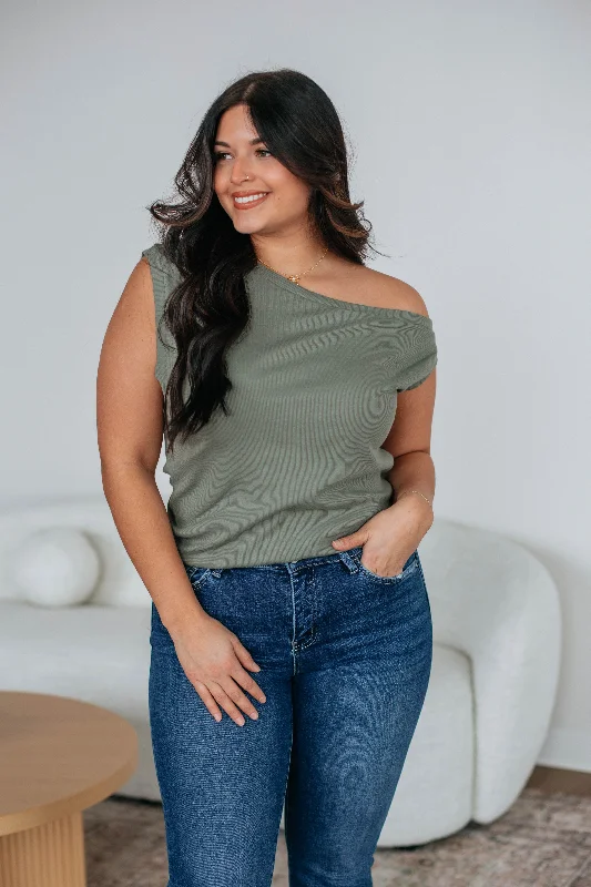 Women's Formal Event Attire Save My Number Top - Artichoke