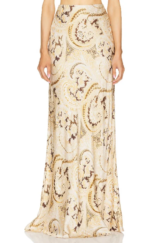 Women's Clothing For Casual Outings Zeta Long Skirt In Ivory Multi Boute Paisley