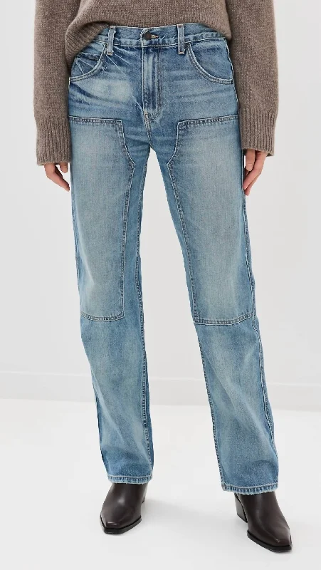 Women's Stylish Professional Garments Welder Straight Leg Jeans In Summer Wash