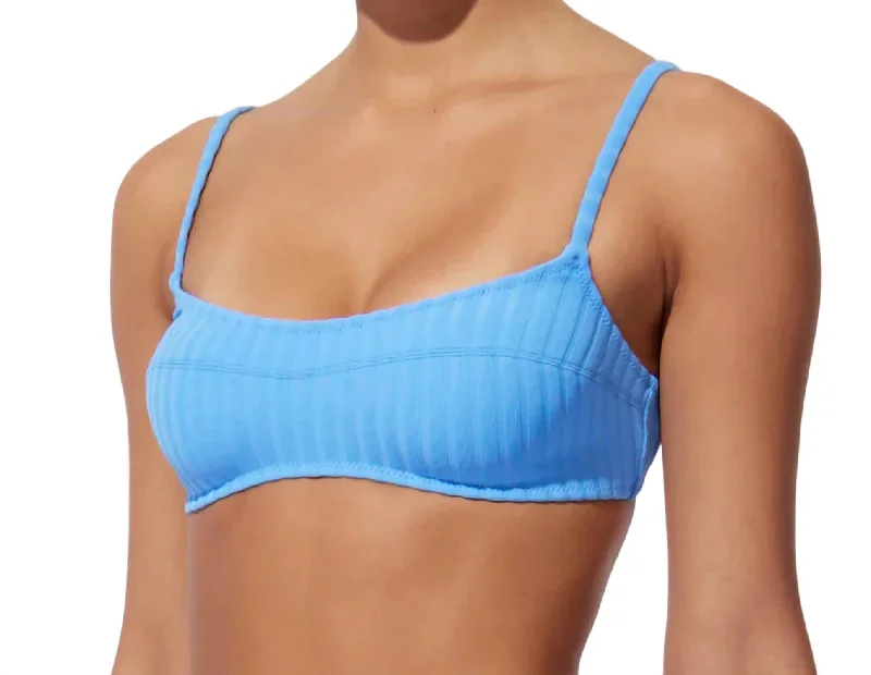 Women's Trendy Activewear Apparel Elsa Ribbed Top In French Blue