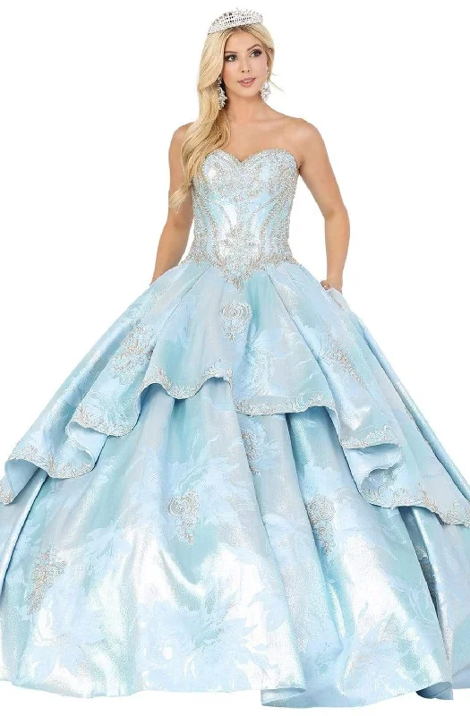 Women's Tops And Clothing Dancing Queen - 1459 Embellished Sweetheart Ruffled Quinceanera Dress