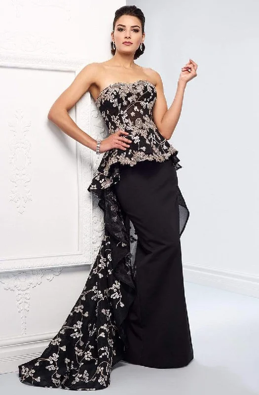 Hot Deals Ivonne D for Mon Cheri - 218D32W Embraided Lace Peplum Dress