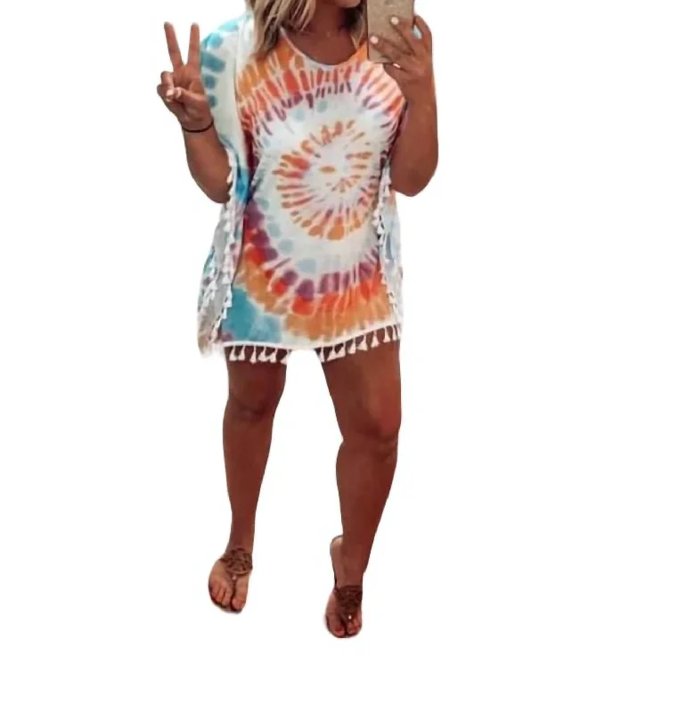Women's Clothing For Outdoor Events Women's Tie Dye Coverup In Multi