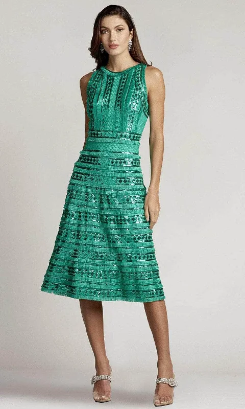 Cool Prices Tadashi Shoji BTZ22248MX - Norma Sequin Fringe Fit & Flare Dress