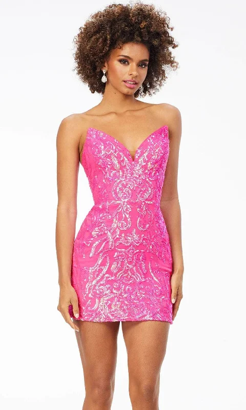 Stylish Looks Ashley Lauren - Sequin Motif Cocktail Dress 4519