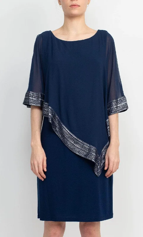 Effortless Style, Endless Impact Ignite Evenings IG111176 - Boat Neck Cape Sleeve  Cocktail Dress
