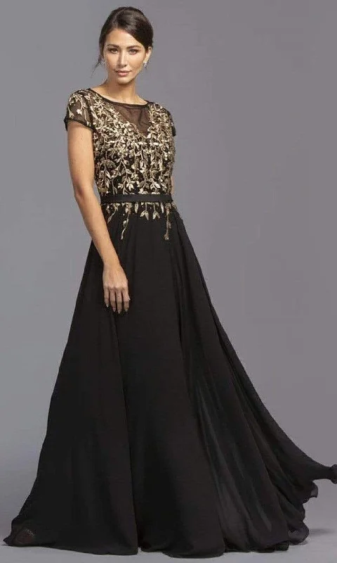 Stylish Women's Apparel Aspeed Design - M2071 Modest Embroidered Chiffon Dress