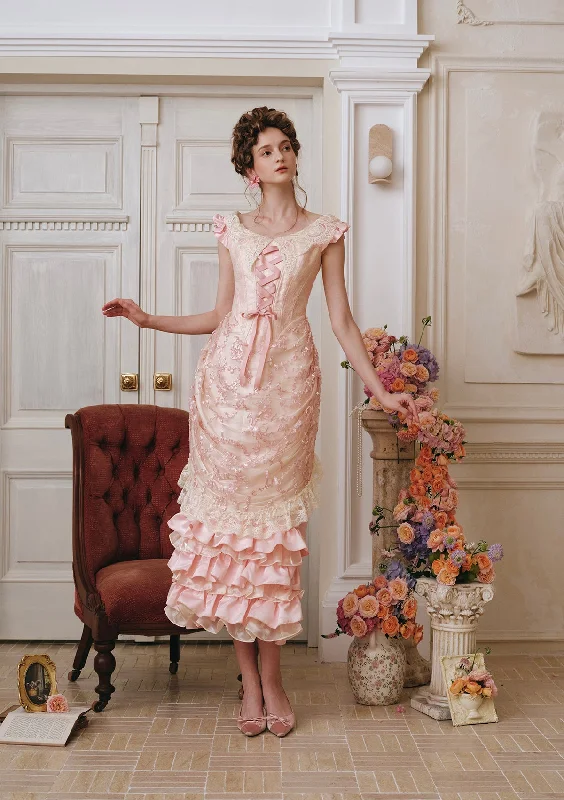 Day-To-Night Styles Antique Vase Bustle Corset Dress