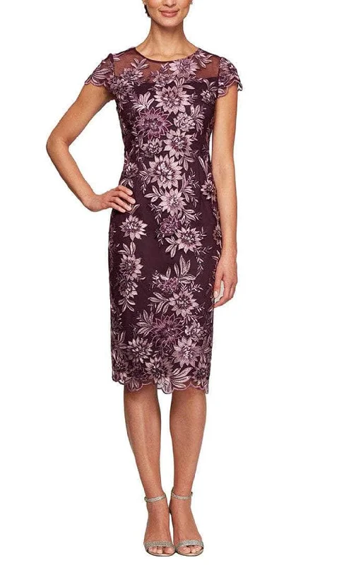 Enjoy Discount Alex Evenings - 8217953 Lace Cap Sleeve Cocktail Dress