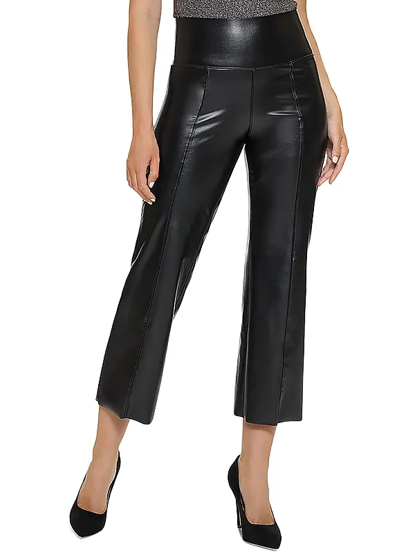 Casual Clothes For Women Womens Faux Leather High Rise Flared Pants